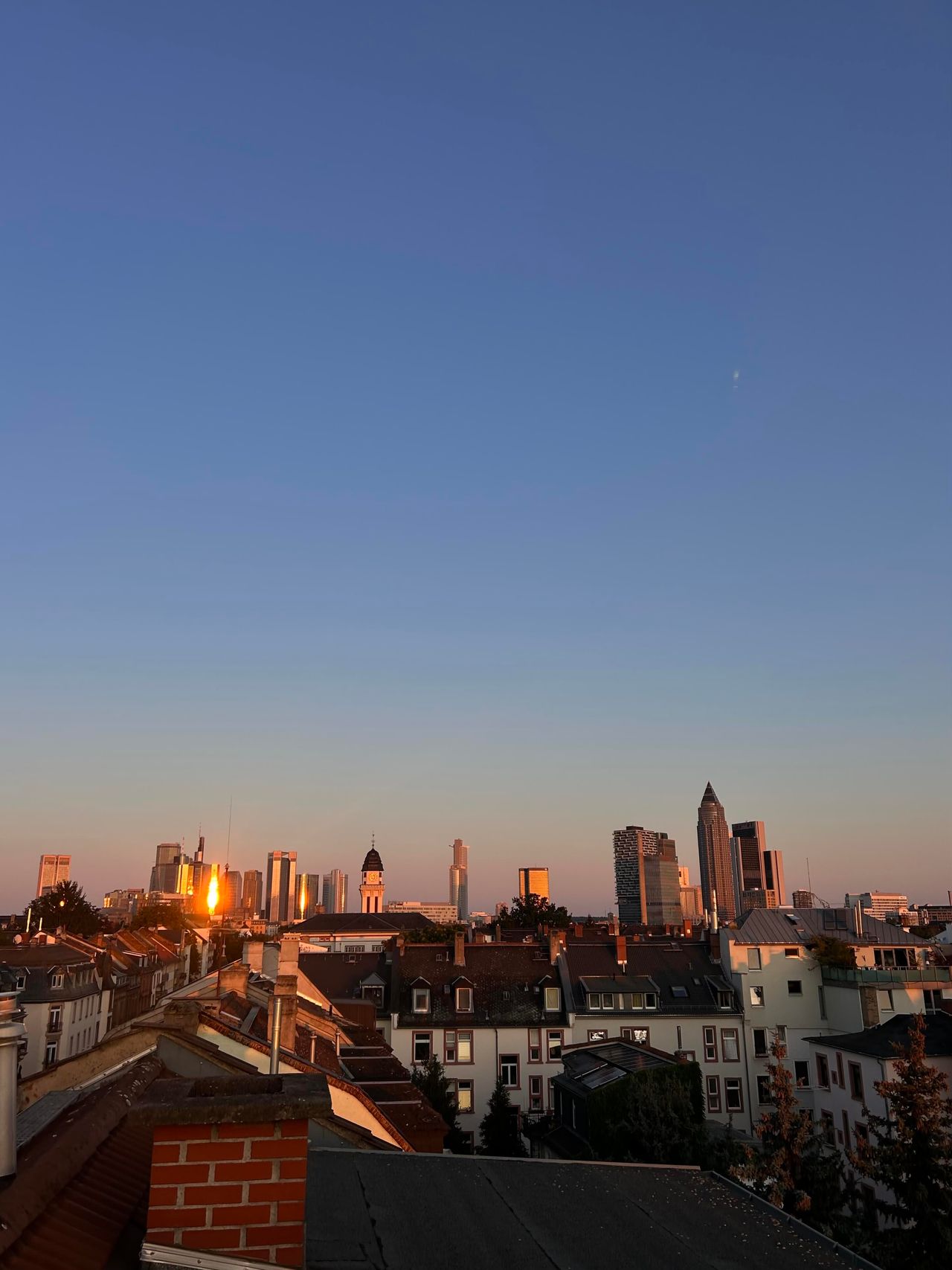 Stylish, lovingly furnished top-floor flat with terrace and view of the famous Frankfurt skyline