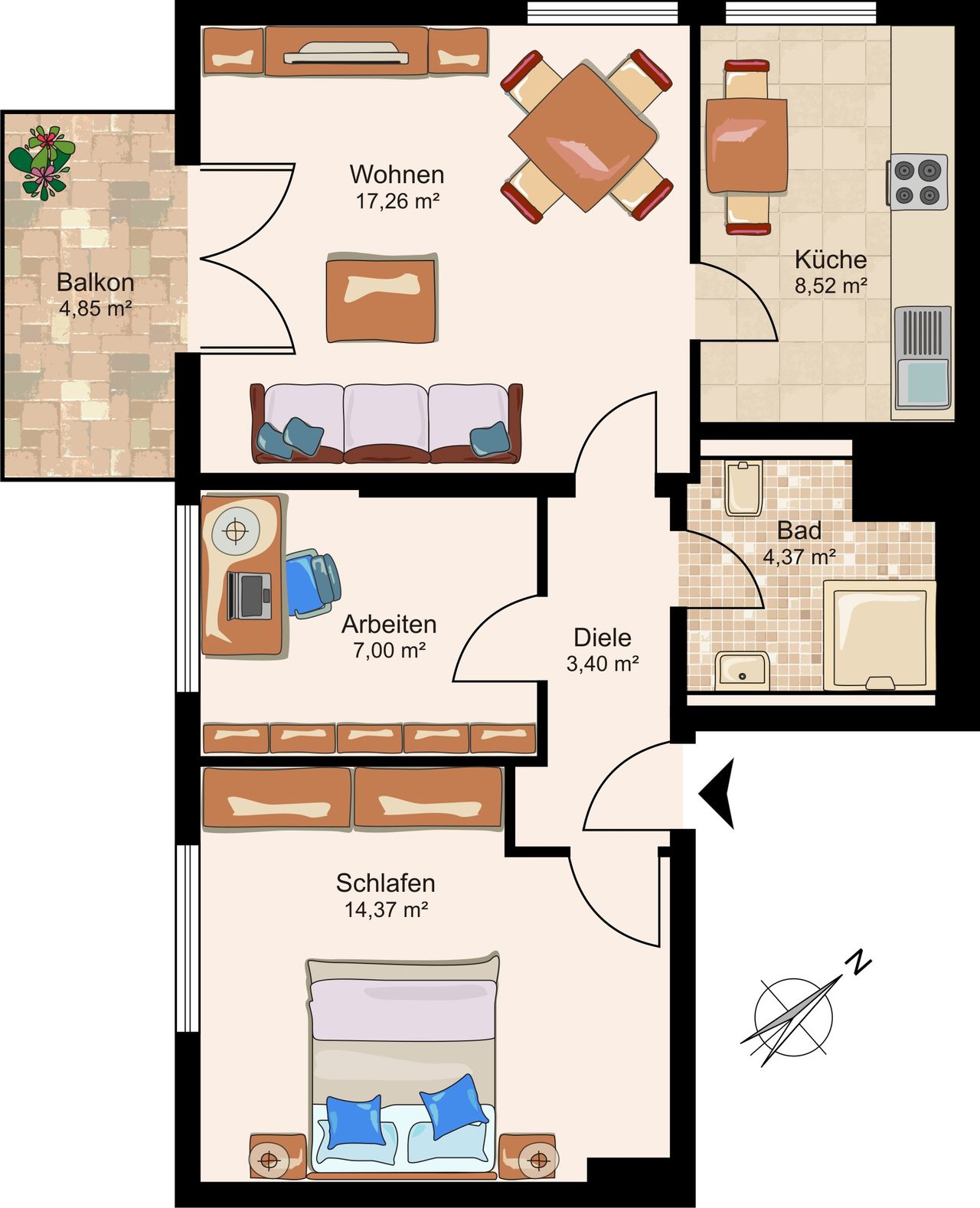 Charmante möblierte WohnuCharming furnished flat in a well-maintained 9-unit building in Aachen-Haaren