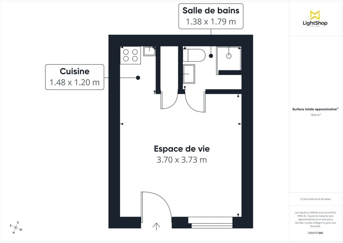 Location Charmant studio équipé au cœur du Marais (loyer tout inclus)