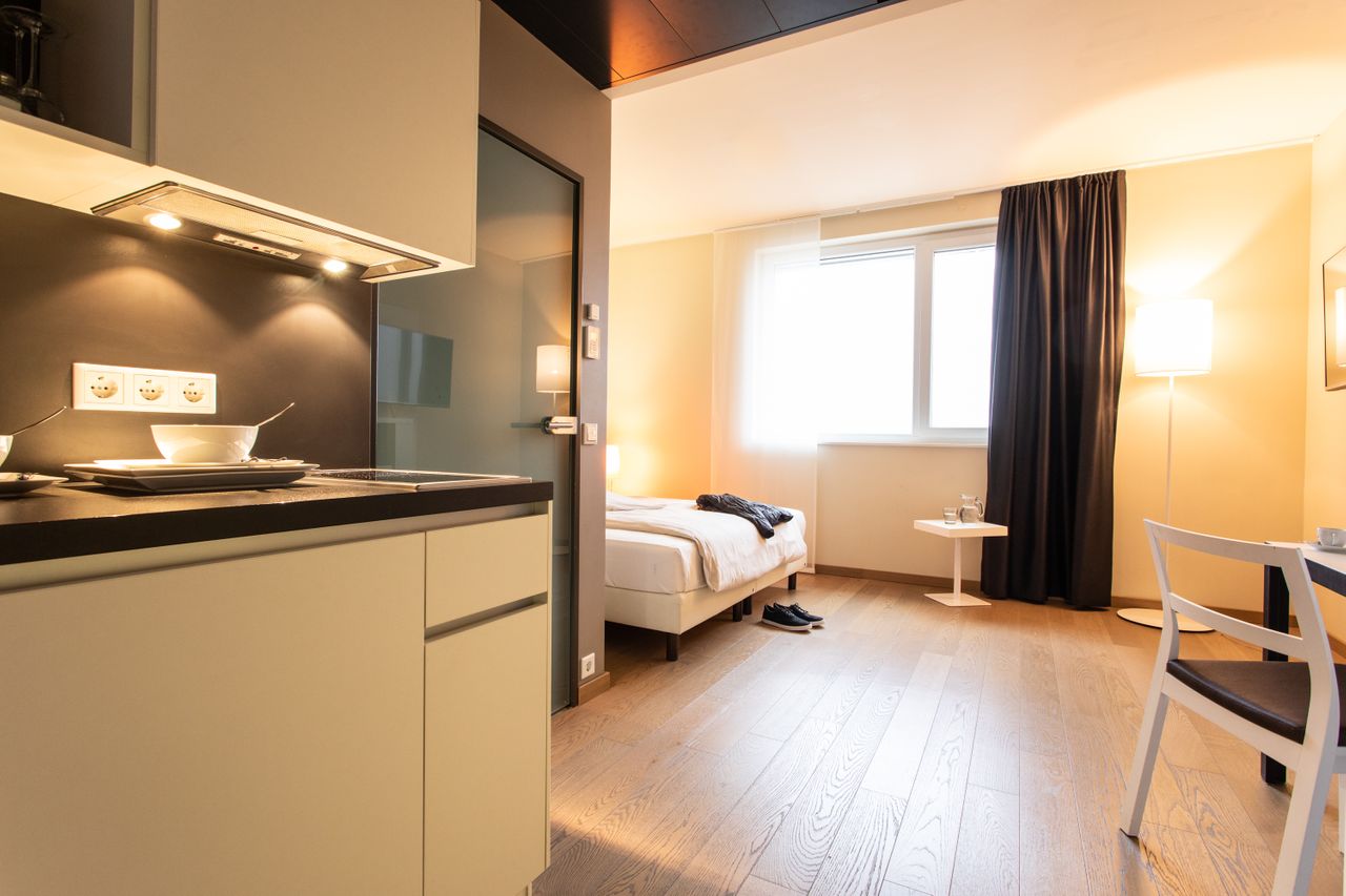 Wonderful and cozy studio at the Moosacher Bahnhof with the comfort of a hotel