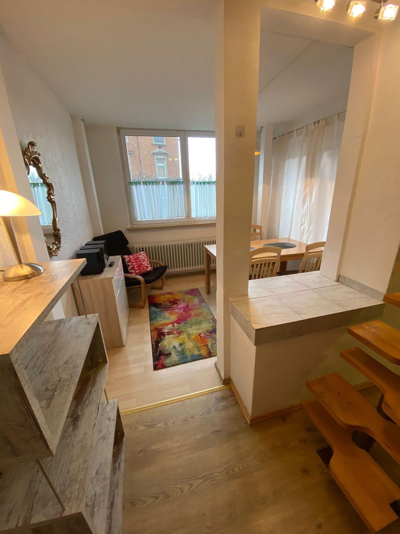 All inclusive fully furnished 1-room studio maisonette, 30 sqm, with garden for 1-2 people and separate entrance in Frankfurt am Main, Wi-Fi