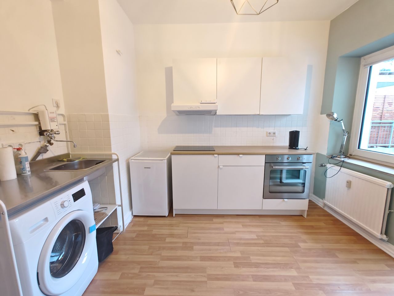 Single apartment with kitchen and two balconies