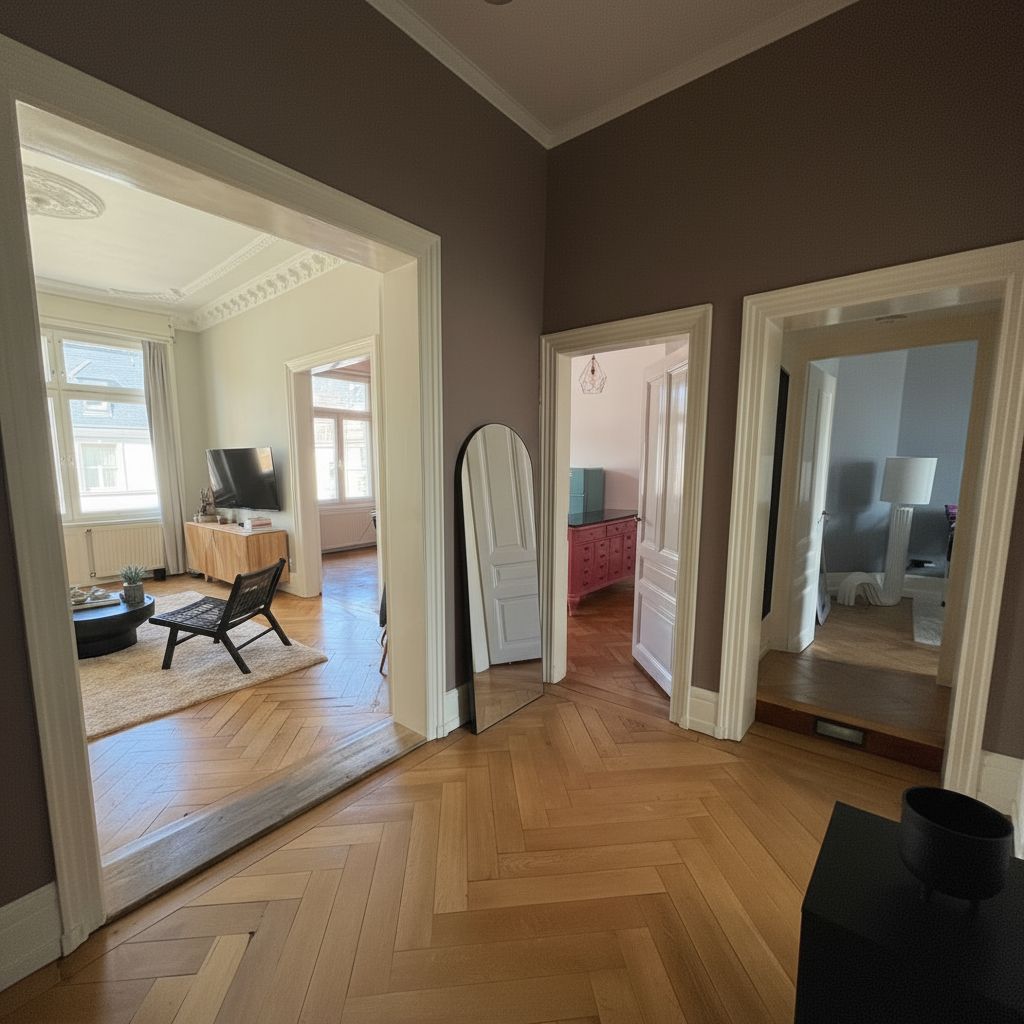 Elegant Designer Apartment with Historic Charm & High-End Features near City Center and Main River